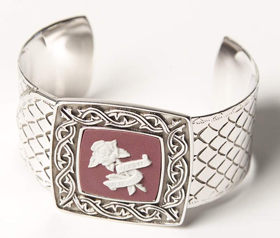 Jasperware Jewelry Sterling Wrist Cuff by Wedgwood-1