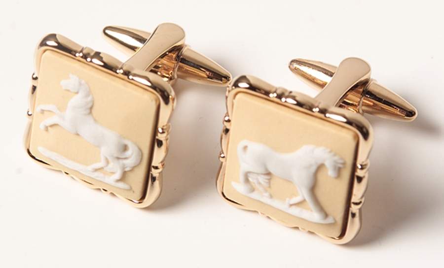 Jasperware Jewelry (Pair) Goldplate Cufflinks by Wedgwood-1