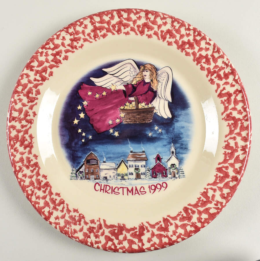 Rose Sponge Christmas Dinner Plate by Workshop Gerald Henn-1