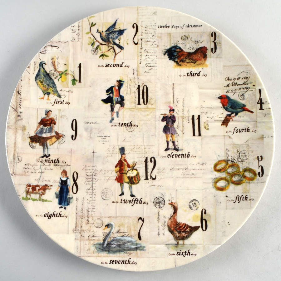 12 Days of Christmas (Black Numbers, Rim Shape) Dinner Plate by Williams-Sonoma-1