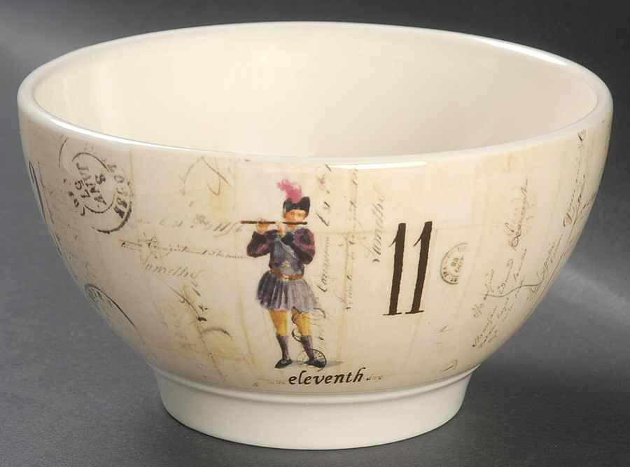 12 Days of Christmas (Black Numbers, Rim Shape) Coupe Cereal Bowl by Williams-Sonoma-1
