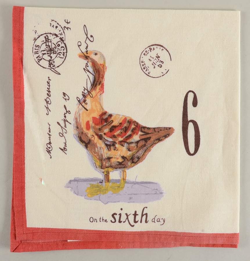 12 Days of Christmas (Black Numbers, Rim Shape) Cloth Napkin by Williams-Sonoma-1