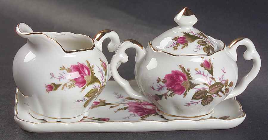 WAJ6 Mini Creamer & Sugar with Lid & Tray by Wales (Japan)-1