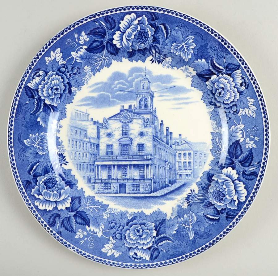 Boston Scenes Blue (No Trim) Dinner Plate by Wedgwood-1