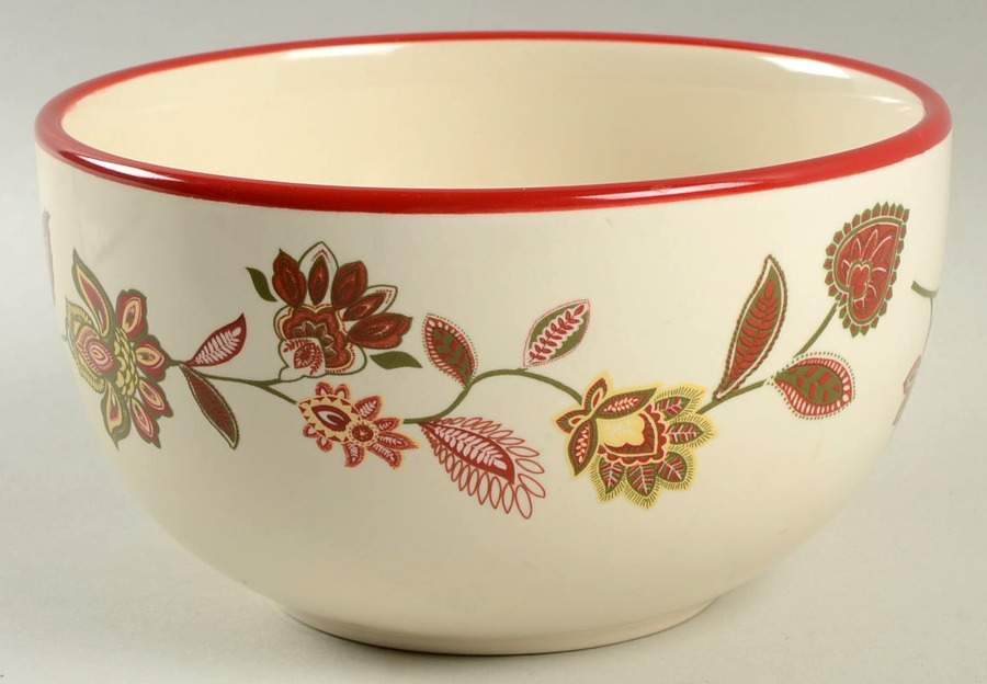 Global Floral Red Soup/Cereal Bowl by Whole Home-1