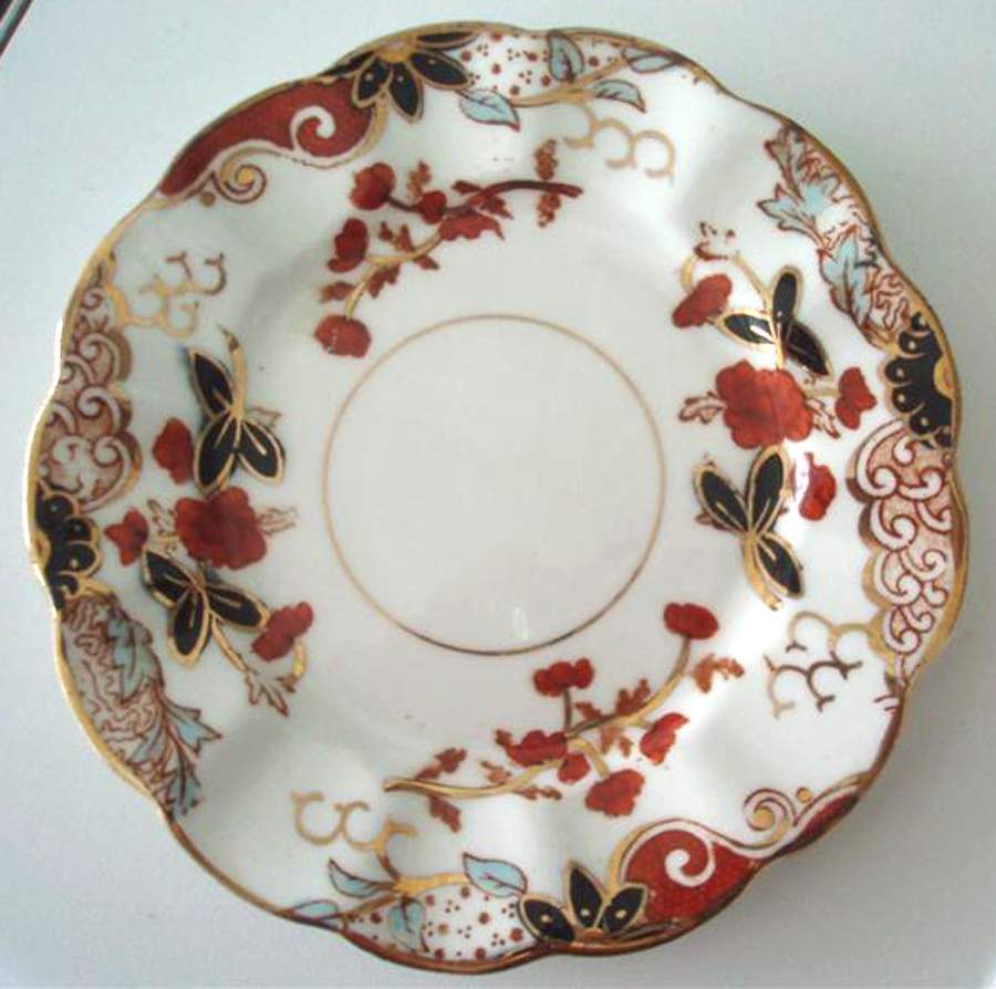 980 (Blue & Black Leaves) Bread & Butter Plate by Heath Wildblood & Sons-1