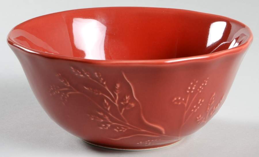 Red Floral Soup/Cereal Bowl by Woolrich-1