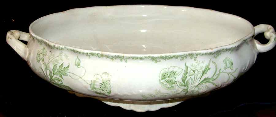Carnation Green Round Vegetable No Lid by JH Weatherby-1