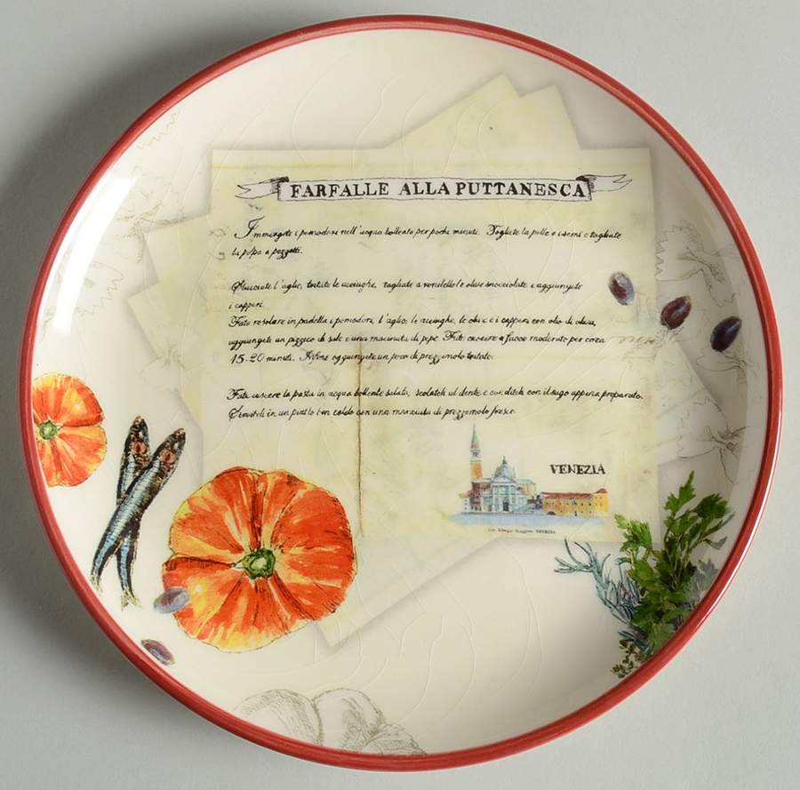 Italian Recipe Salad/Dessert Plate by Williams-Sonoma-1