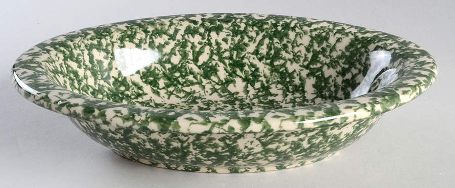 Green Sponge 10" Oval Vegetable Bowl by Workshop Gerald Henn-1