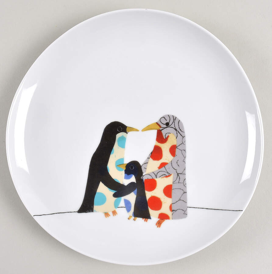 Penguin Friends Salad/Dessert Plate by West Elm-1