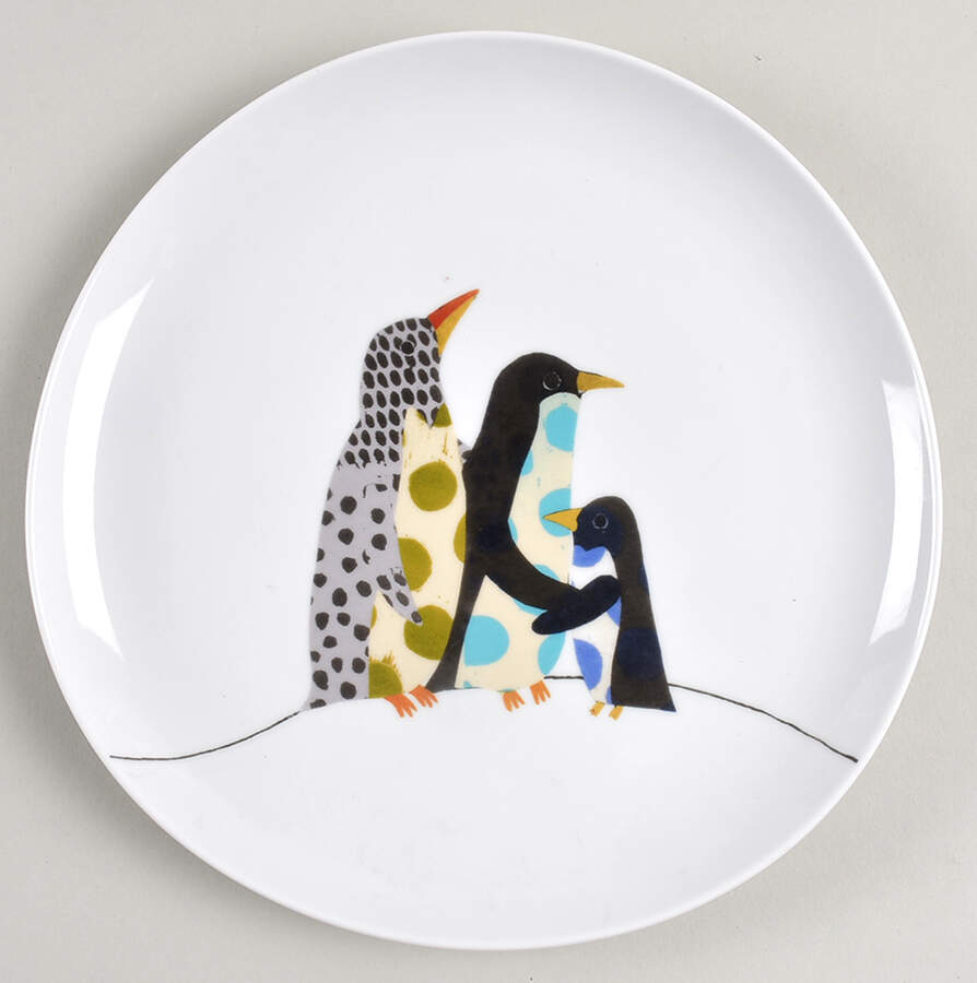 Penguin Friends Salad/Dessert Plate by West Elm-1