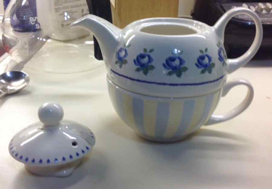 English Rose Individual Teapot & Lid with Cup by Whittard of Chelsea-1