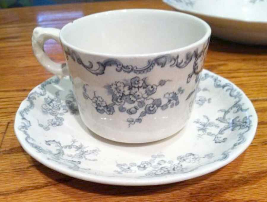 Avondale (Blue) Flat Cup & Saucer Set by JH Weatherby-1