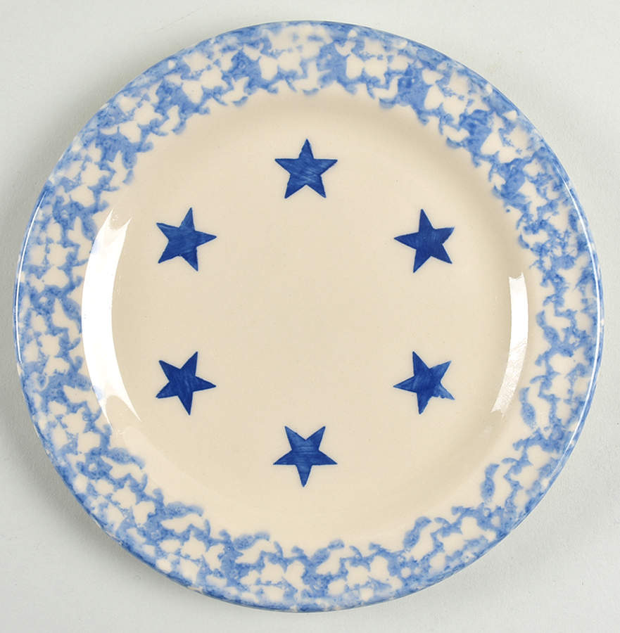 Blue Sponge Salad Plate by Workshop Gerald Henn-1