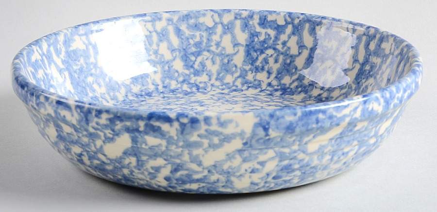 Blue Sponge 8" Round Vegetable Bowl by Workshop Gerald Henn-1