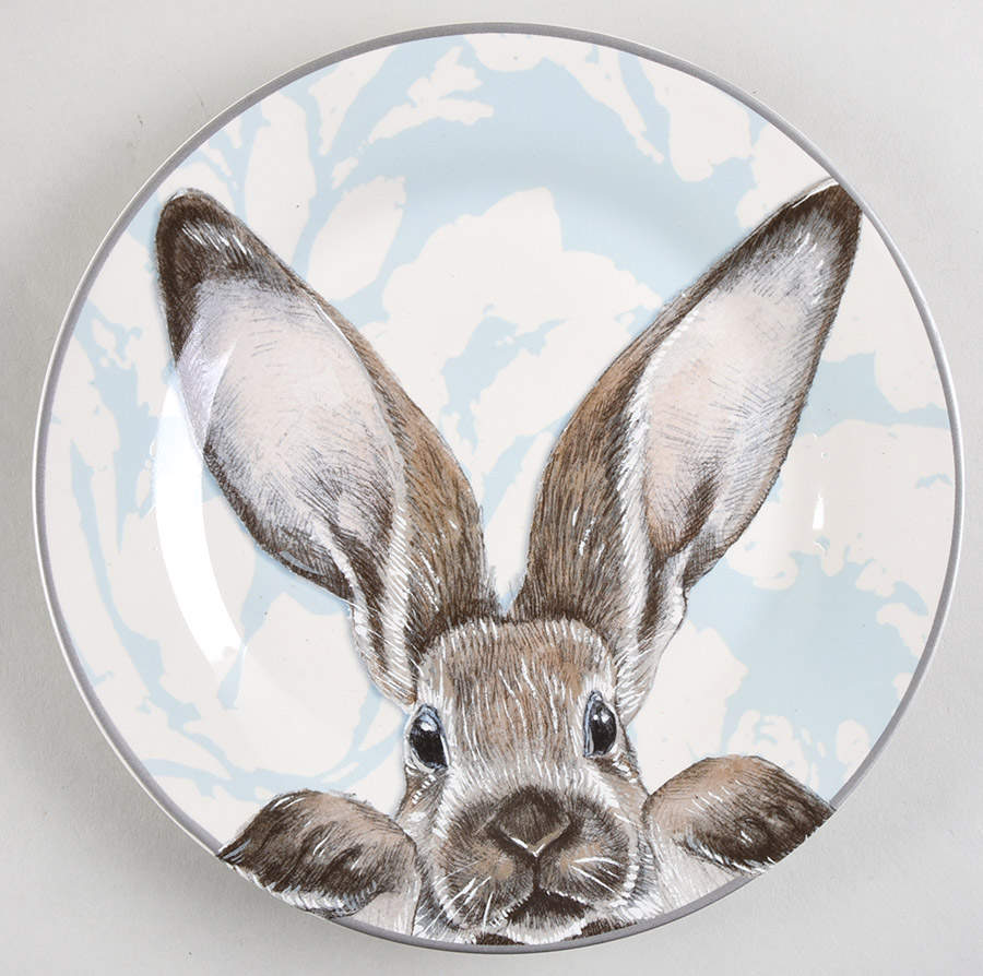 Damask Easter Bunny Salad Plate by Williams-Sonoma-1