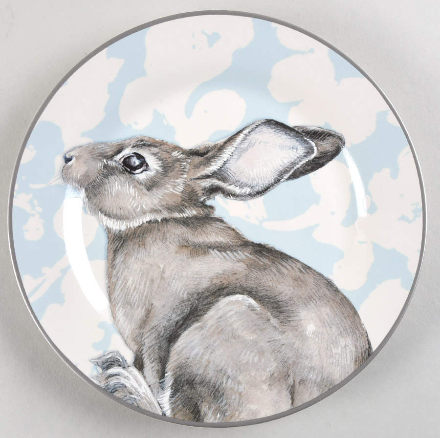 Damask Easter Bunny Salad Plate by Williams-Sonoma-1