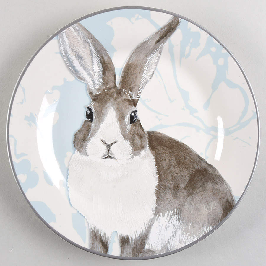 Damask Easter Bunny Salad Plate by Williams-Sonoma-1