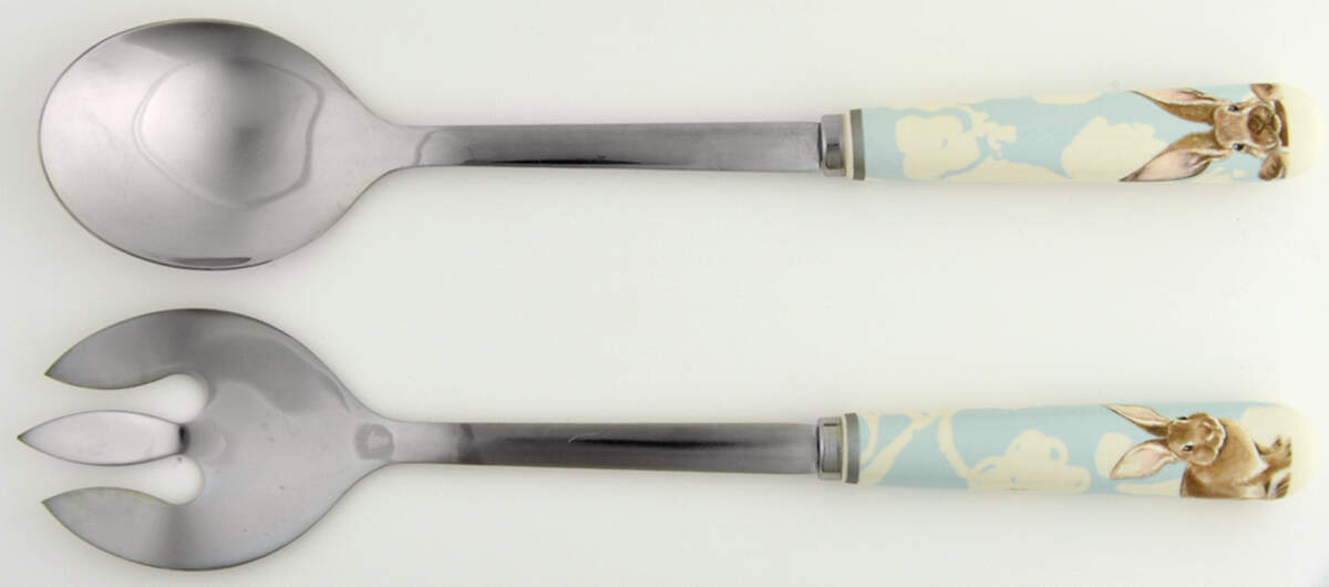 Damask Easter Bunny (2 Piece) Salad Set with Stainless Bowl by Williams-Sonoma-1