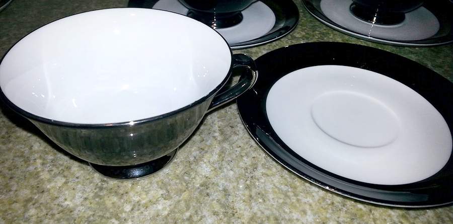 W1I1 Footed Cup & Saucer Set by Wimco-Japan-1