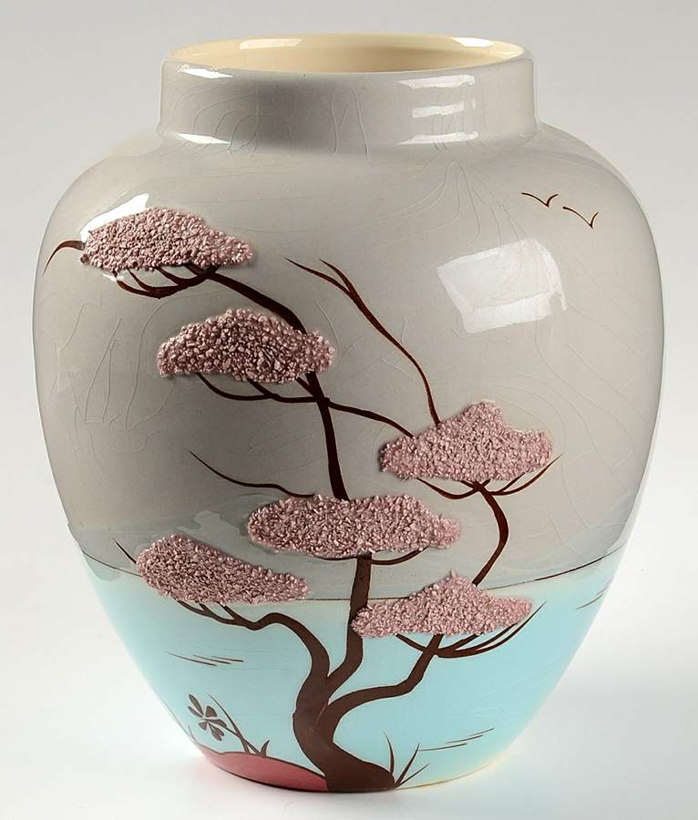 Ming Tree Blue 8" Vase by Weil Ware-1