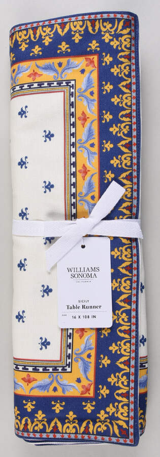 Sicily 16" X 108" Cloth Table Runner by Williams-Sonoma-1