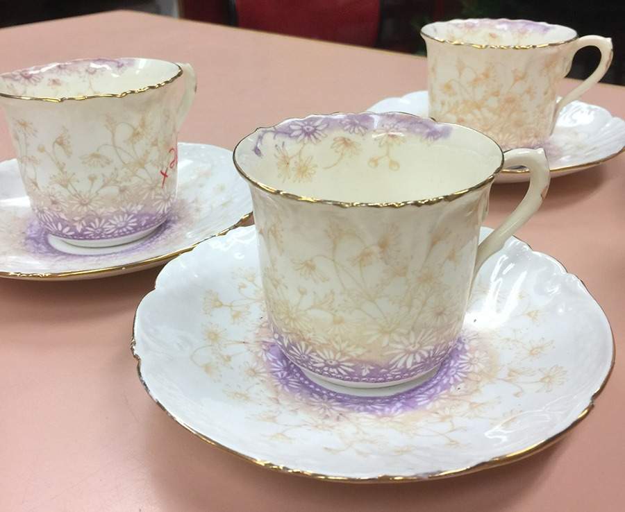 6804 Flat Cup & Saucer Set by J F Wileman-1