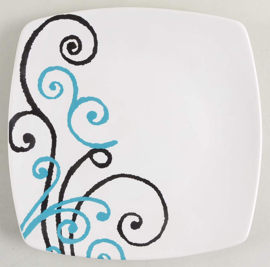 Robyn Turquoise Square Dinner Plate by Windham Park-1
