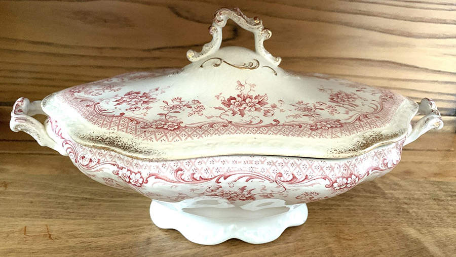 Lyndon Pink Oval Covered Vegetable by JH Weatherby-1