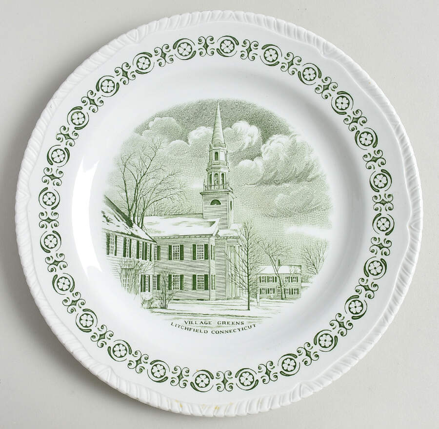 New England Green Dinner Plate by Wood & Sons-1