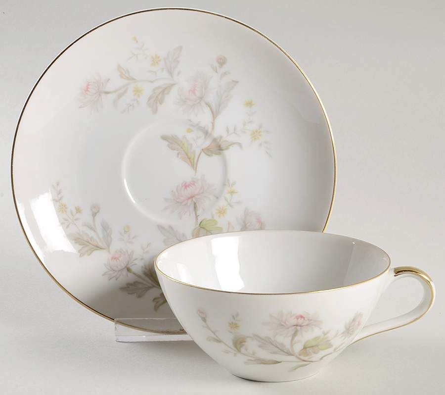 Kiku Flat Cup & Saucer Set by Yamaka-1