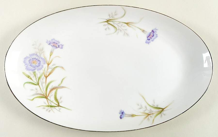 Periwinkle 12" Oval Serving Platter by Yamaka-1
