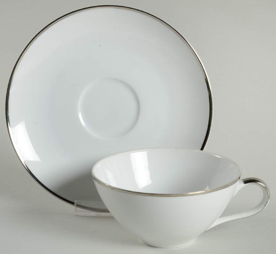 Platina Flat Cup & Saucer Set by Yamato-1