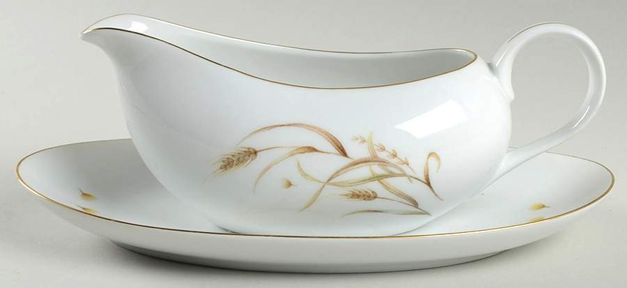 Wheat Gravy Boat & Underplate/Relish by Yamato-1