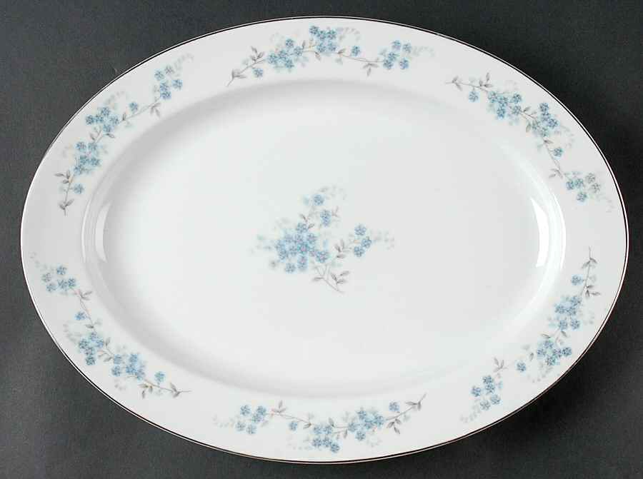 Nancy (Center Design) 14" Oval Serving Platter by Yamaka-1