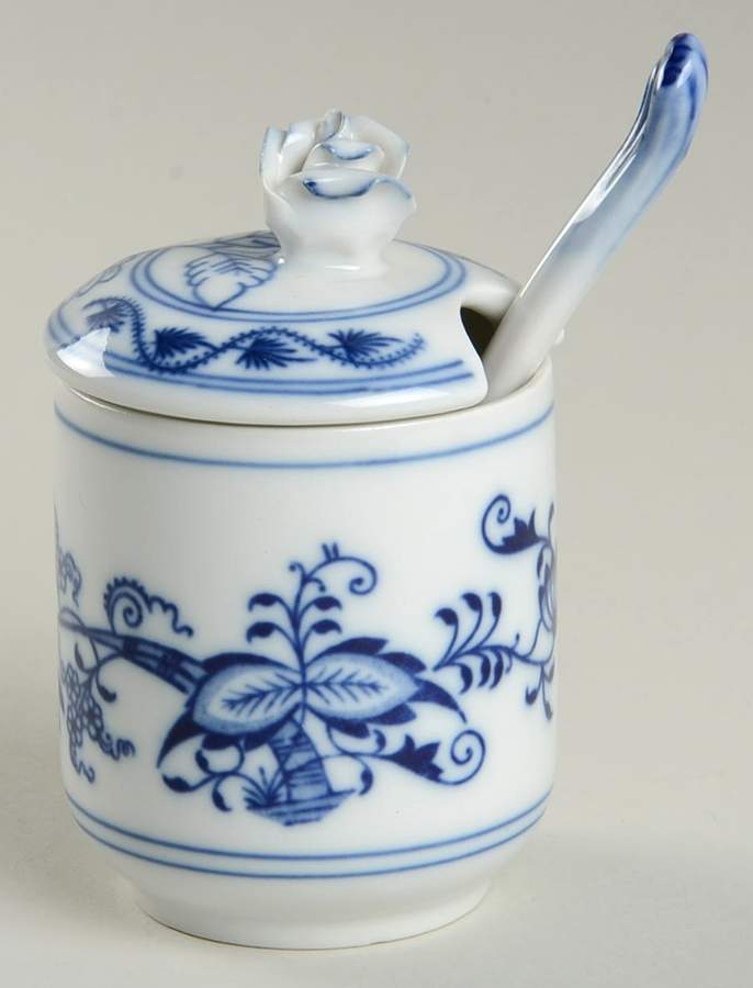 Blue Onion Jam/Jelly & Lid W/Spoon by Zwiebelmuster-1