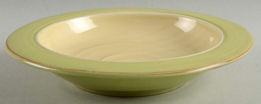 Portofino Ivory & Lime Large Rim Soup Bowl by Zrike-1
