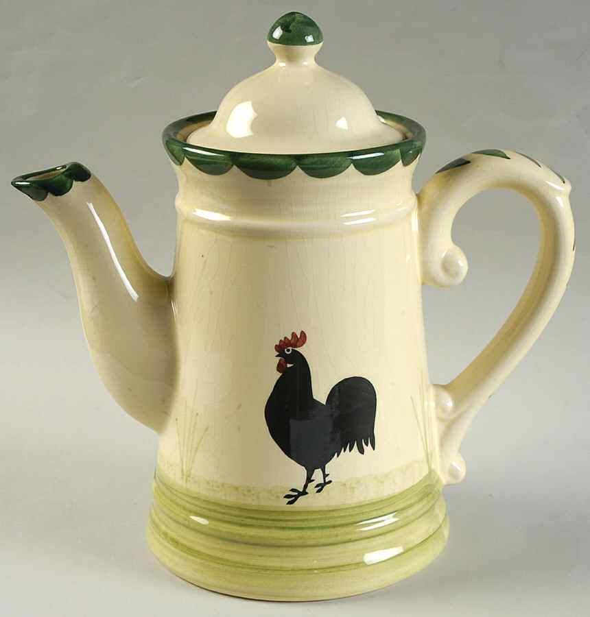 Cocks and Hens Coffee Pot & Lid by Georg Schmider-1