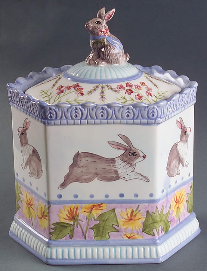 Meadow Bunny Large Canister & Lid by Zrike-1
