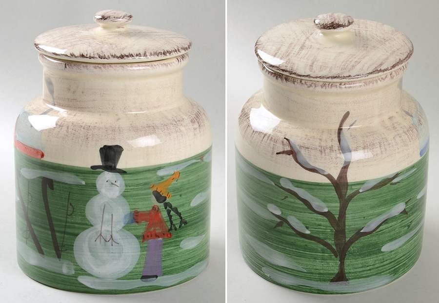 Winter Frolic Cookie Jar & Lid by Zrike-1