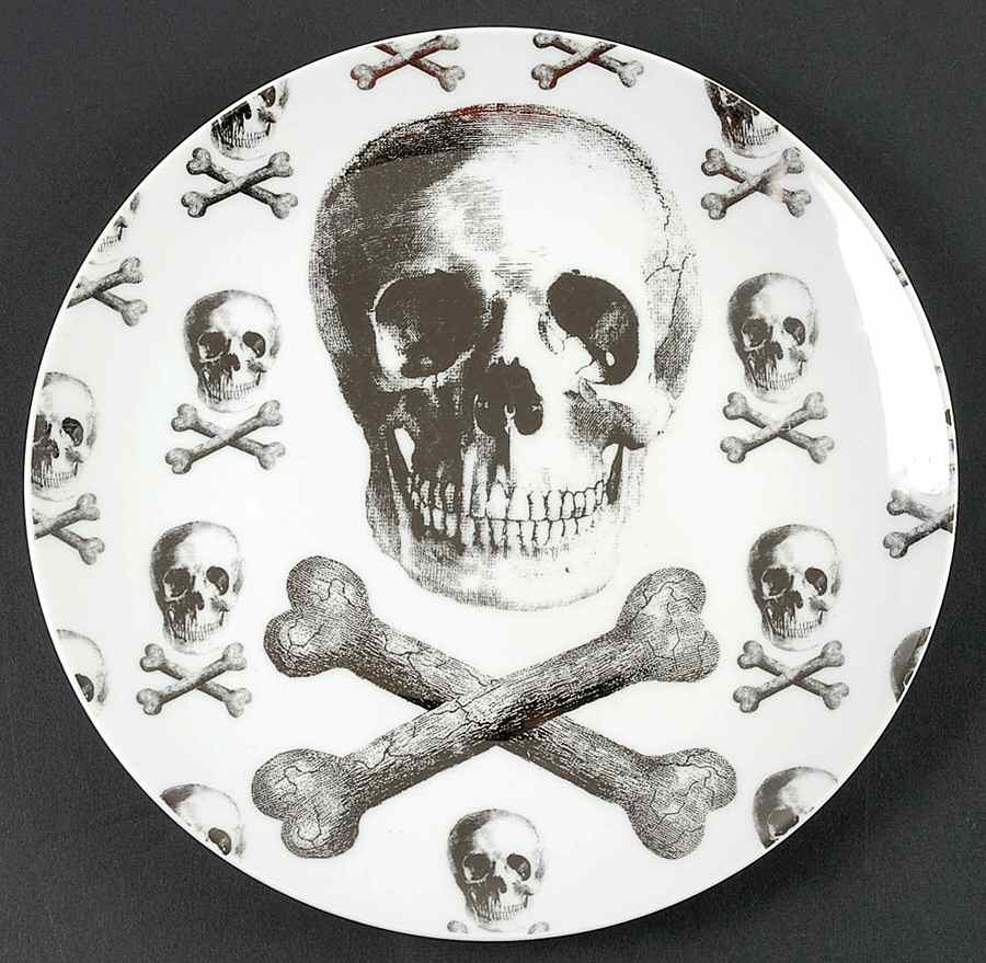 Skull & Bones Dinner Plate by Z Gallerie-1
