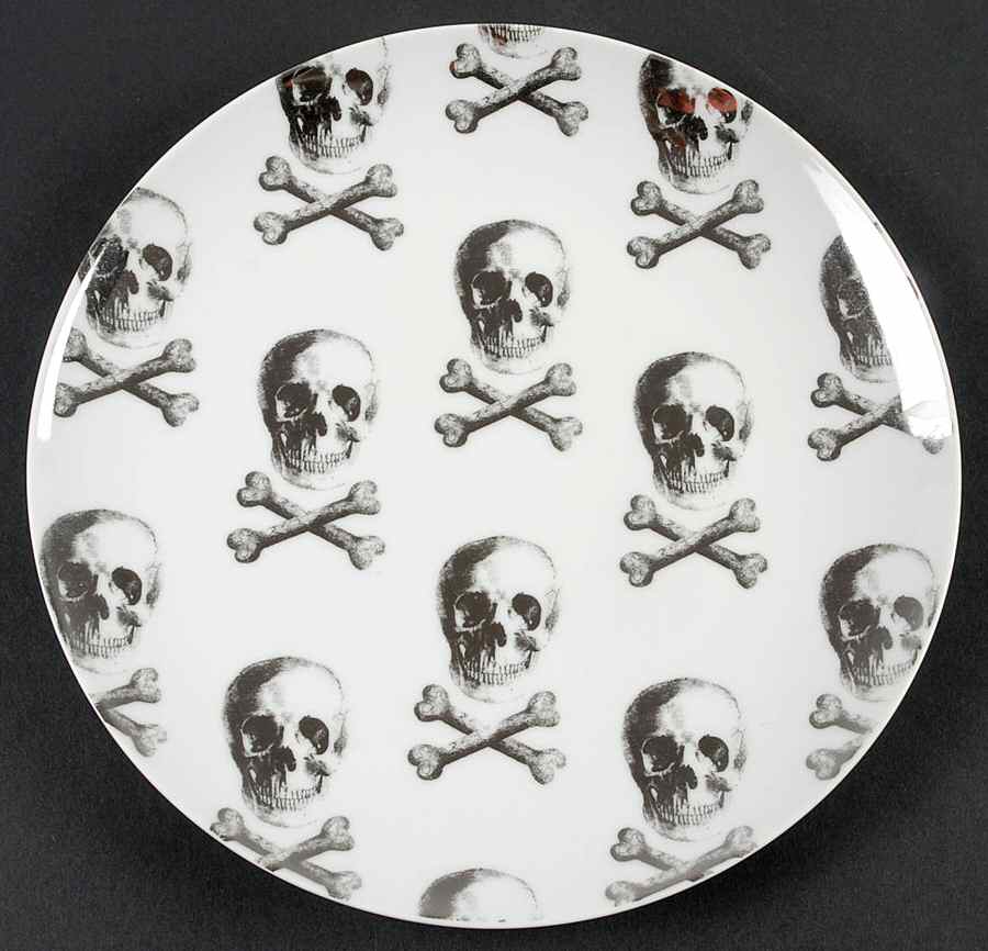 Skull & Bones Salad Plate by Z Gallerie-1