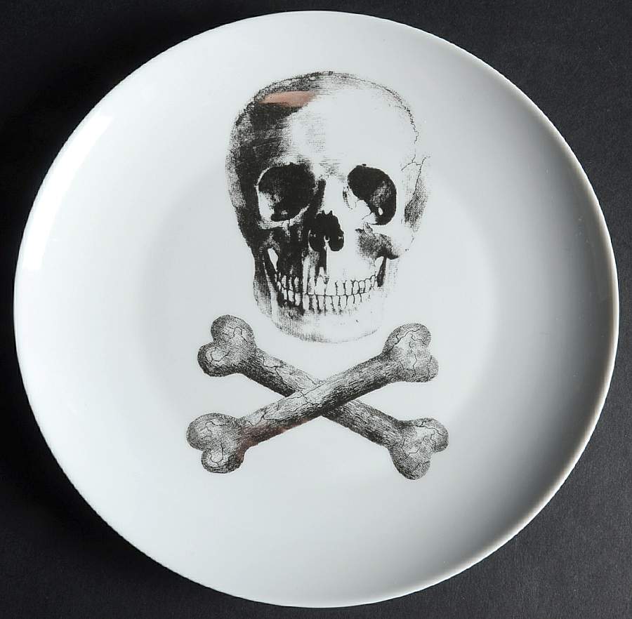 Skull & Bones Salad Plate by Z Gallerie-1