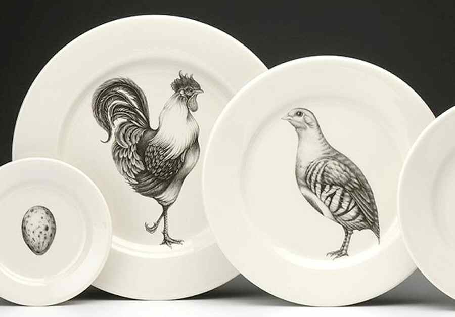Game Birds Dinner Plate by Laura Zindel-1