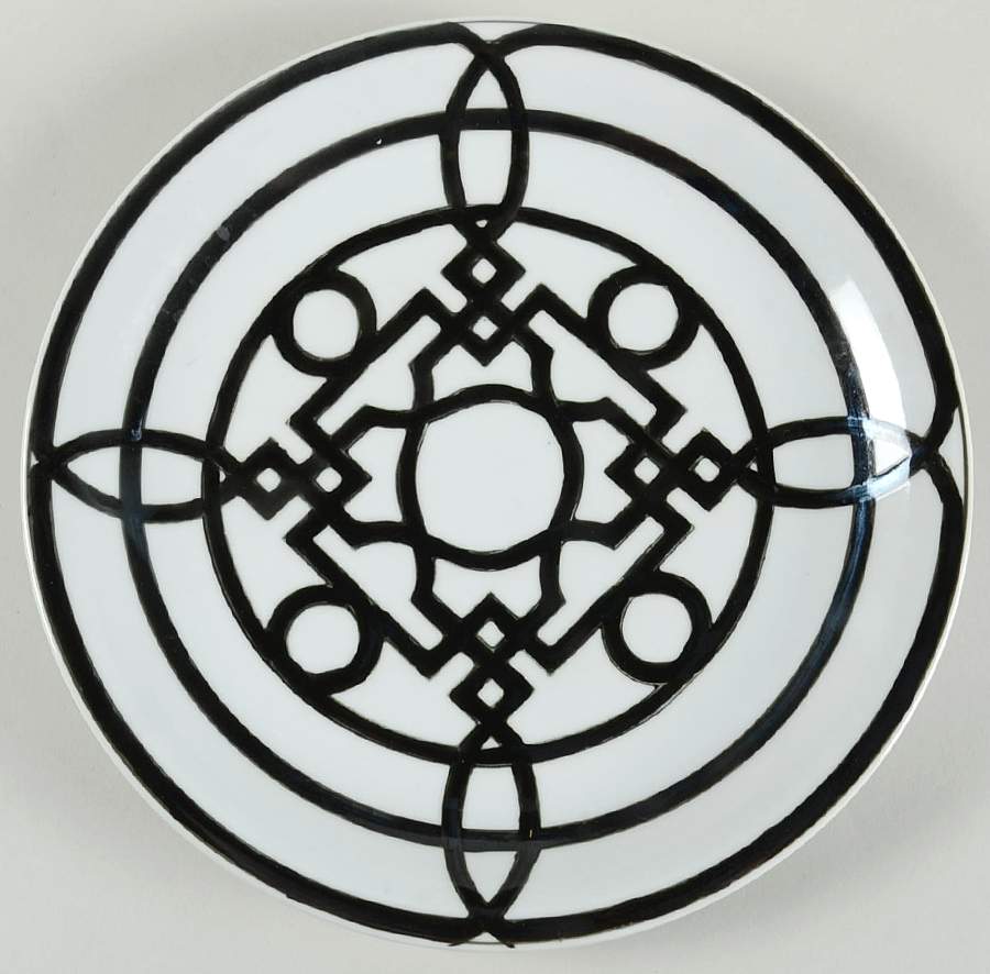 Labyrinth Black Dinner Plate by Z Gallerie-1
