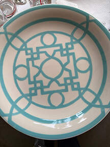 Labyrinth Aquamarine Dinner Plate by Z Gallerie-1