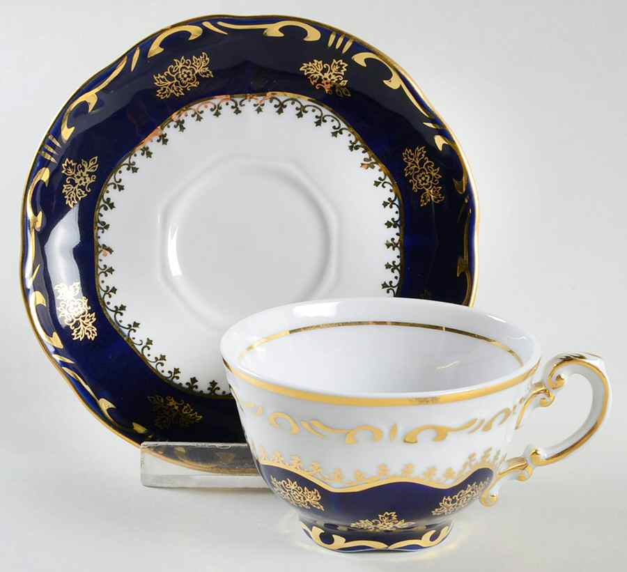 ZSO8 Footed Demitasse Cup & Saucer Set by Zsolnay-1