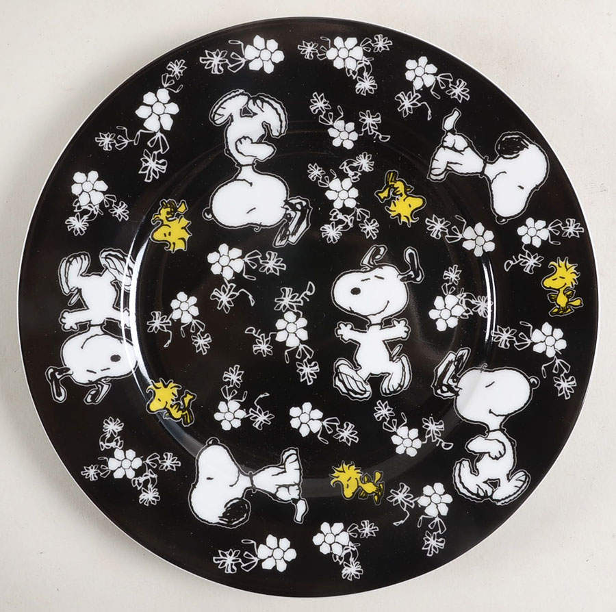 Peanuts Floral Salad Plate by Zrike-1