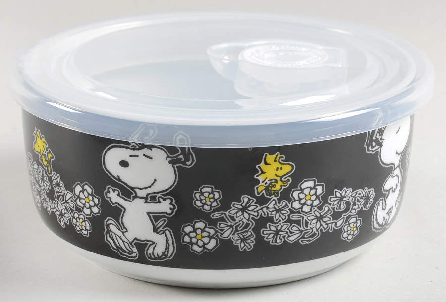 Peanuts Floral Small Serve & Store Bowl & Lid by Zrike-1